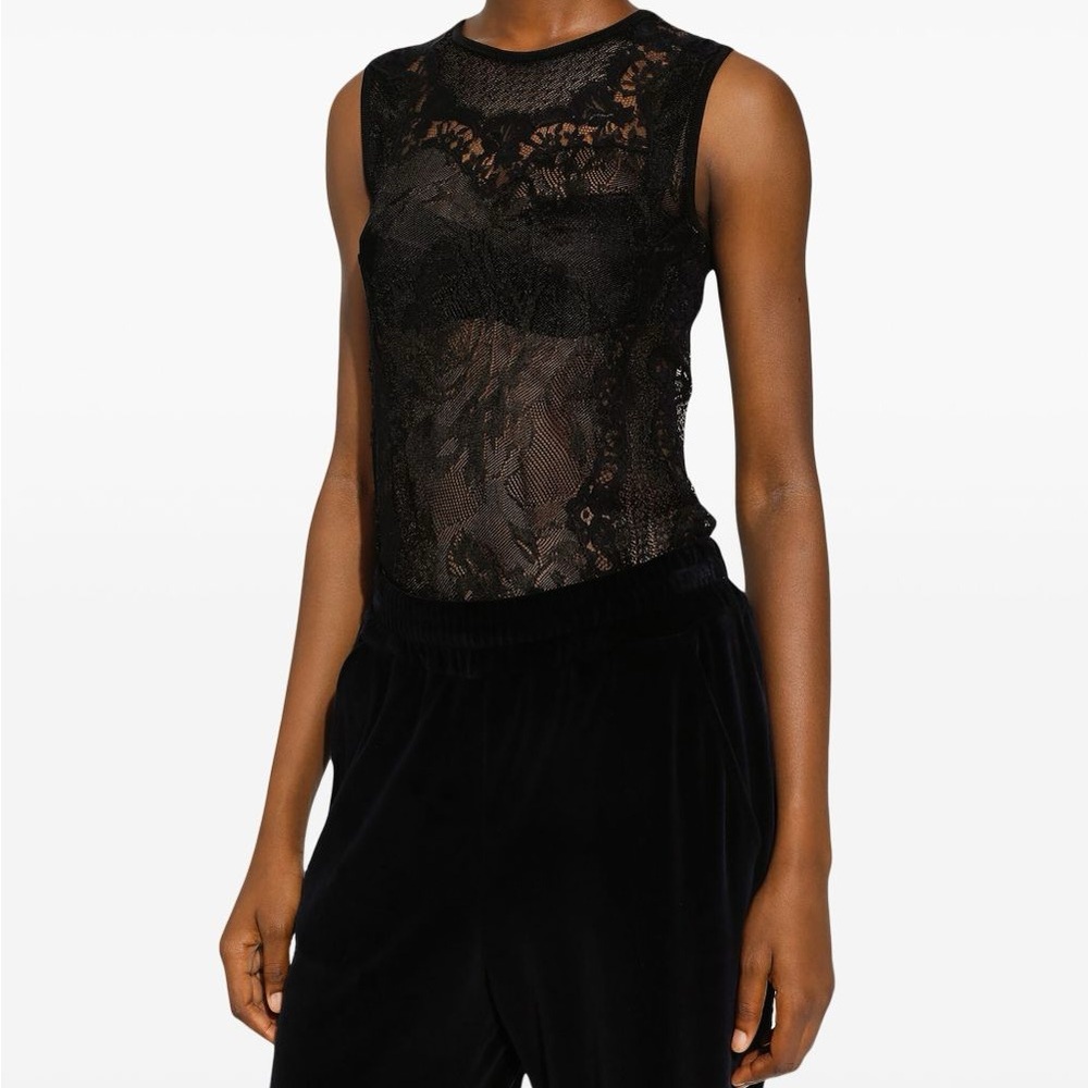 Dolce & Gabbana Black Lace Sleeveless Top